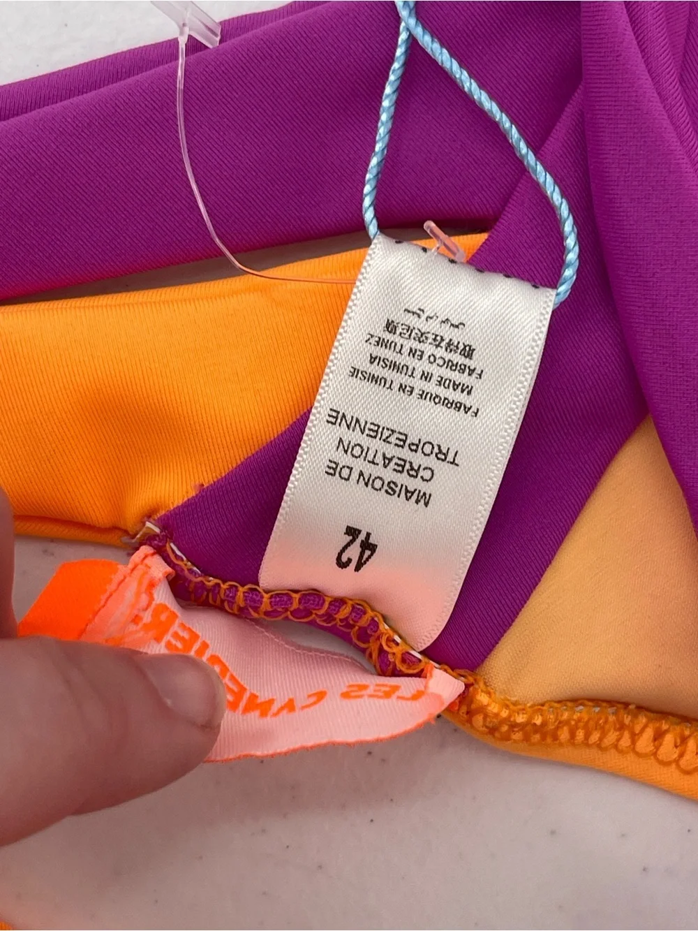 Les Canebiers NWT purple orange 2 piece swimsuit bikini